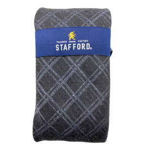 Stafford Men Black Plaid Regular Fit Broadcloth Office Formal One Size Neck Tie